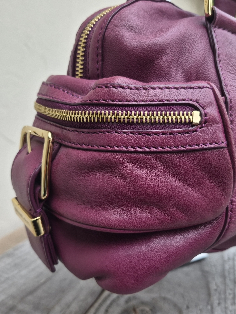 MICHAEL Michael Kors Vintage Mulberry Leather Satchel Shoulder Bag - Picture 3 of 13